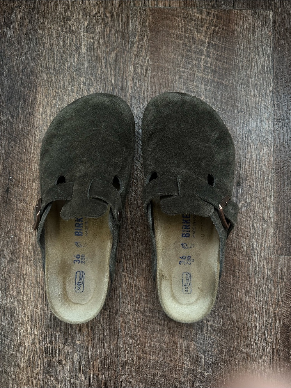 Birkenstock Women's Boston Clogs in Mocha Suede